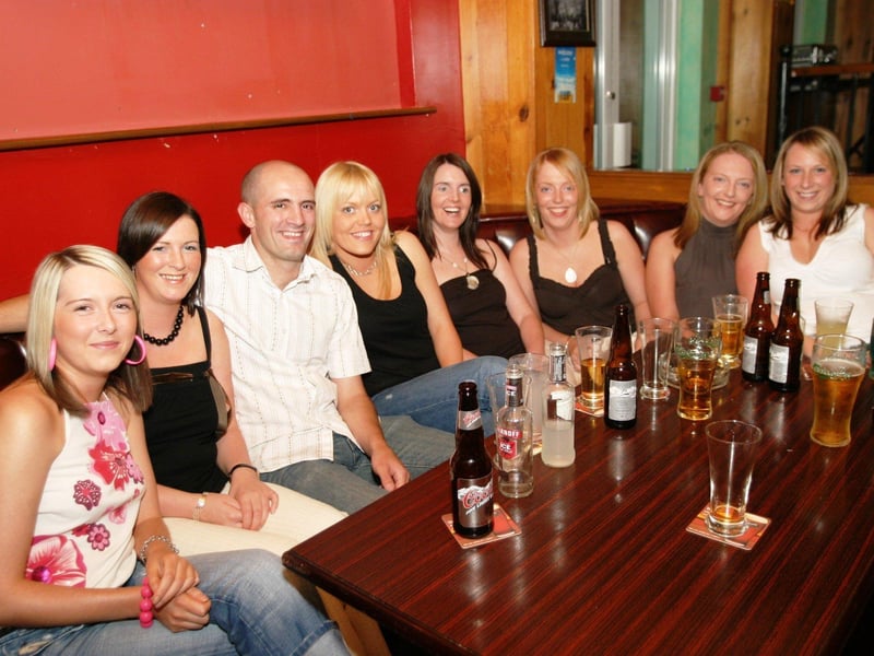 Paddy Mitchell and the girls celebrate in town.