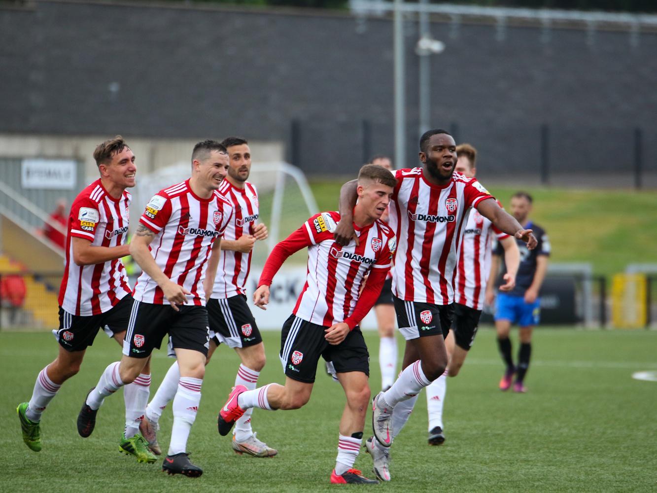 Derry City finally got off the mark at home with a comfortable win over Waterford. Photographs by Kevin Moore.