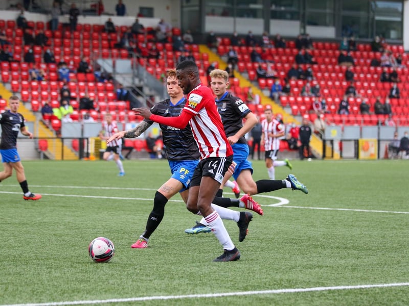 The golden boot winner from 2019 came straight into the starting XI on his return and was deployed through the middle. Ran himself into the ground before being subbed on 63 minutes. Offers another dynamic to Derry's attack.