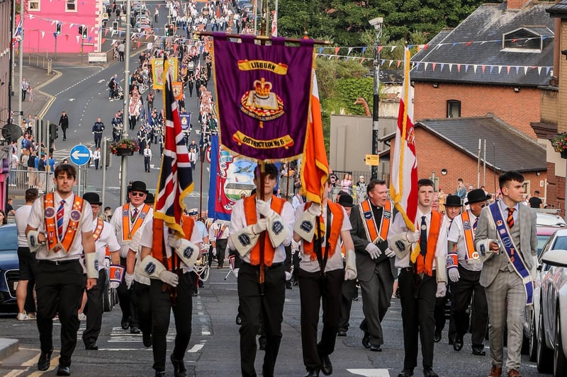 A big turnout of Orangemen for the opening of the Arch. Pic by Norman Briggs, rnbphotographyni