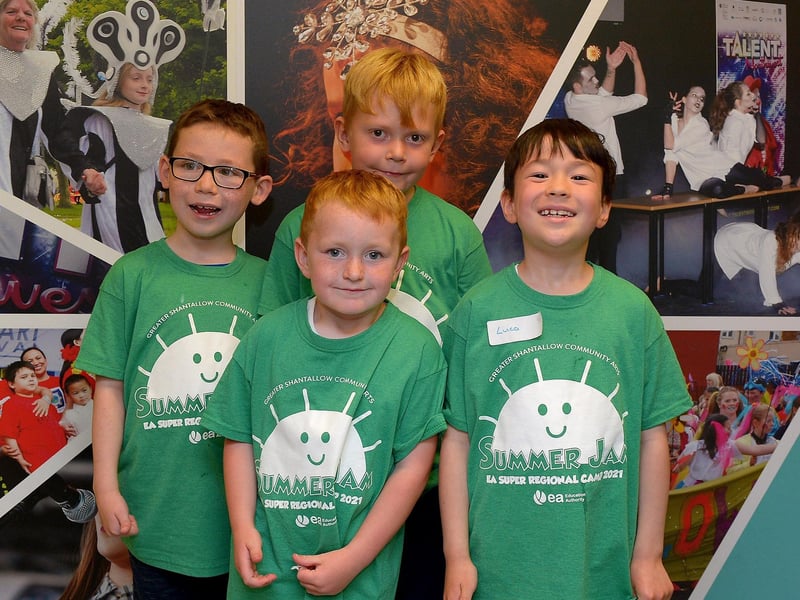 Cohen Áedán, Luca and Donagh, from Blue Group, pictured at the Studio 2 Annie themed Summer Scheme pictured earlier this week. DER2127GS - 011