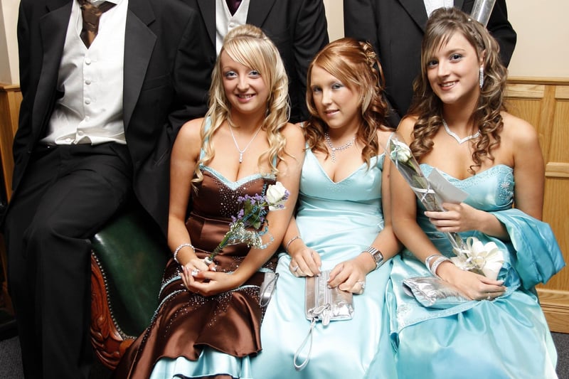 OUR BIG NIGHT...Pictured during the Coleraine College Formal at the Royal Court Hotel are seated, Faye Millar, Ashton Law and Danielle Thompson. Standing are, Stephen Wall, Darryl Stirling and Aaron McClements. CR45-106PL
