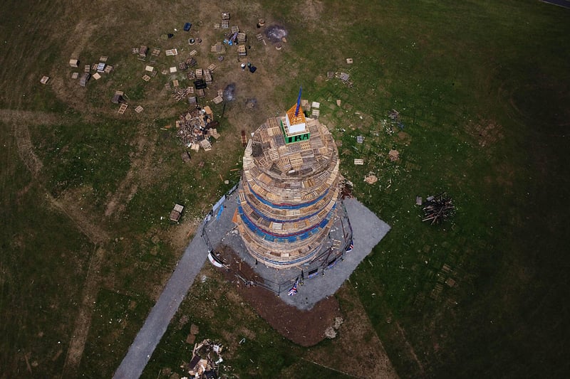 The community in Craigyhill, Larne has been blown away by the response it has received to its mission to build the biggest bonfire in Northern Ireland. Picture: Arthur Allison/Pacemaker.
