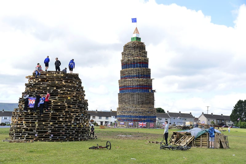 The work that has gone into building the Craigyhill bonfire has been incredible. Picture: Arthur Allison/Pacemaker.