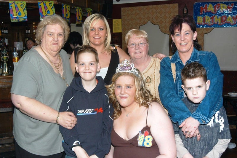 Sharon Doherty enjoying her 18th birthday with family.