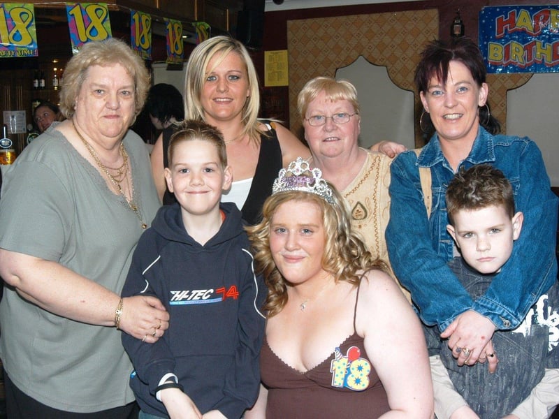 Sharon Doherty enjoying her 18th birthday with family.