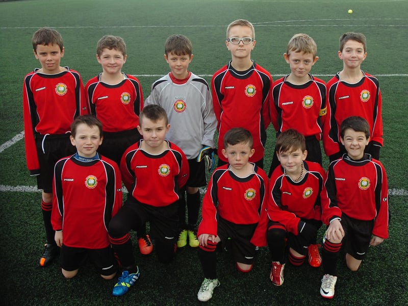 Holy Child Primary School football team who played Gaelscoil Eadain Mhoir in a friendly game at Bishop's Field, Creggan. (DER4613PG010)