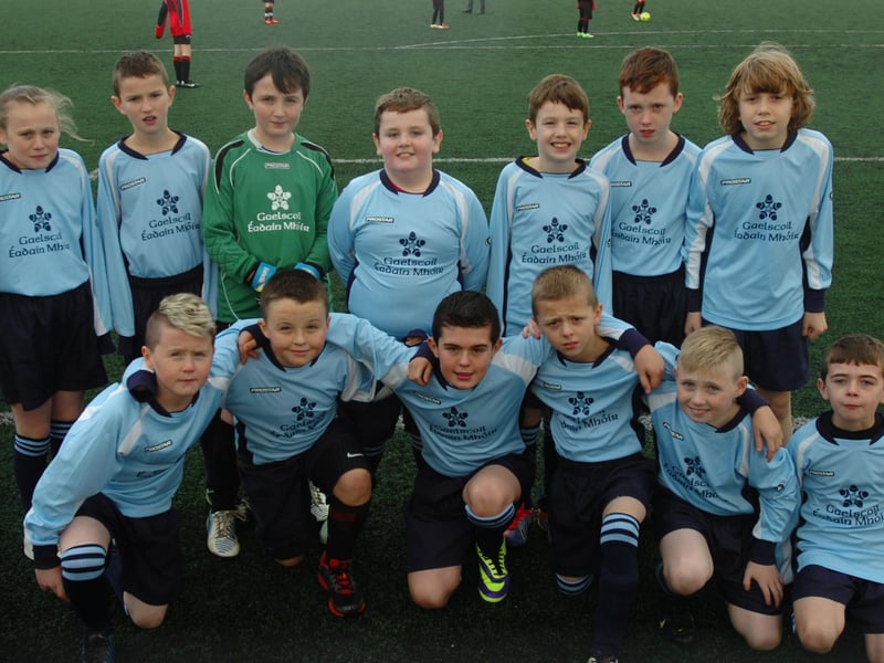 Gaelscoil Eadain Mhoir pictured before taking on Holy Child Primary School in a friendly football match at Bishop's Field, Creggan. (DER4613PG011)