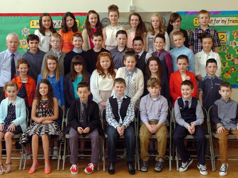 Pupils from Termoncanice Primary School who were confirmed in Christ the King Church by Monsignor Brian McCanny. Included is class teacher Leo McCloskey. (2304PG15)