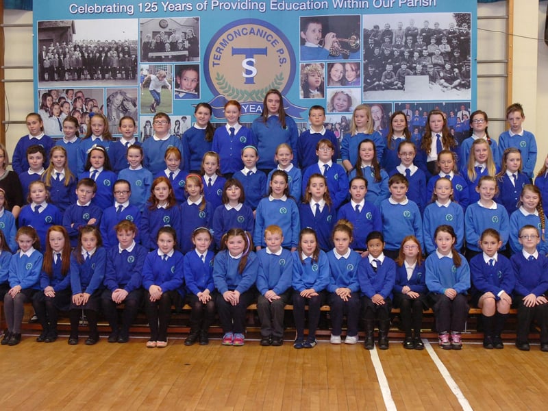 Members of the choir at Termoncanice Primary School, Limavady, with choir director Grainne McLaughlin. (DER4613PG091)