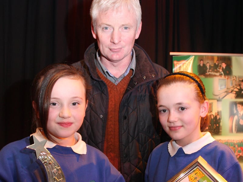 Samantha Clancy and ????????????, Termoncanice PS, pictured with his award at the St. Mary's High School, Limavady 'Night At The Oscars' on Thursday night. 0502JM06