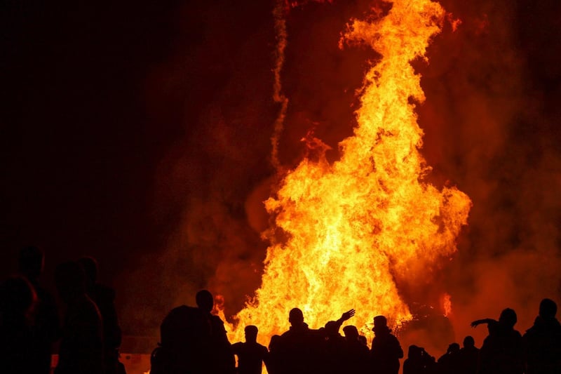 Scores of Eleventh Night bonfires were set alight on Sunday evening.
