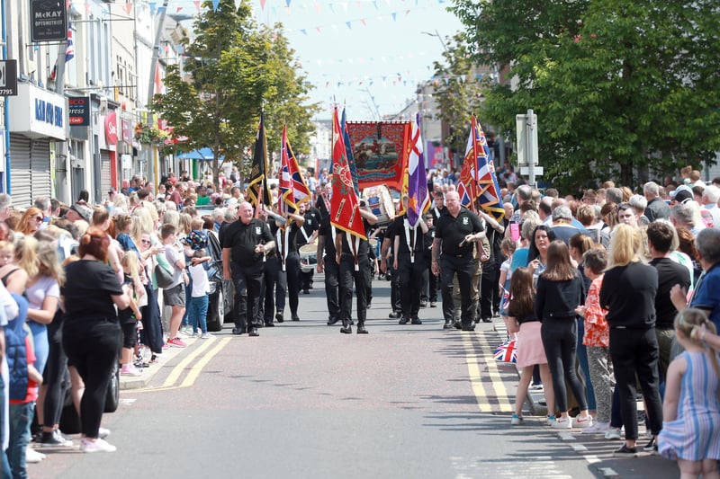 A huge crowd gathered for the Larne parade through the town centre.  Picture: Stephen Davison / Pacemaker.