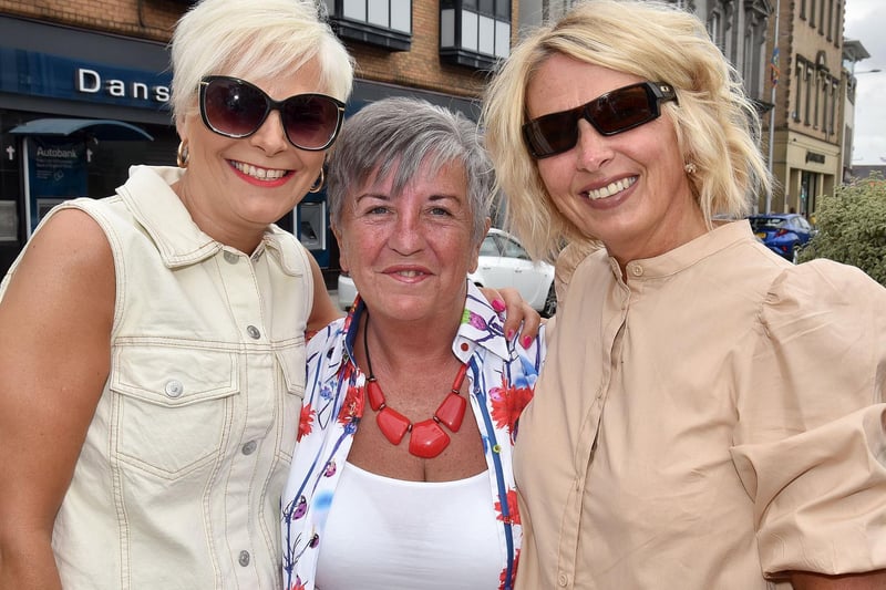 Enjoying the Twelfth parades in Portadown town centre are from left, Arlene Stevenson, Donna Steenson and Gail McClelland.