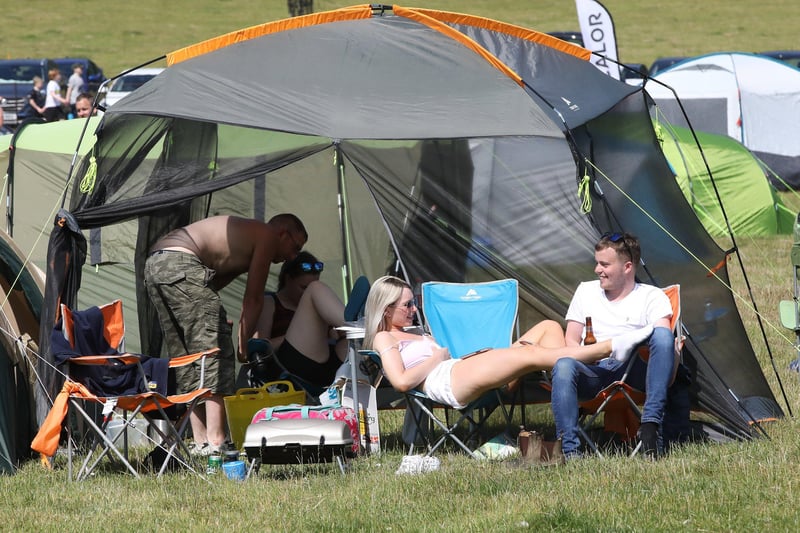 People enjoy the sunshine at Dalfest at Glenarm Castle. Picture: Paul Faith
