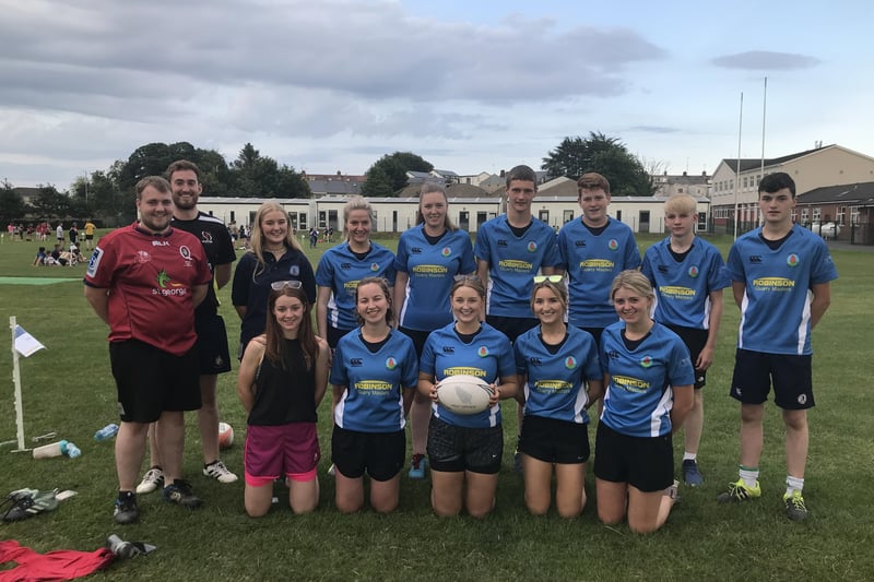 Members from Holestone YFC at the tag rugby heats