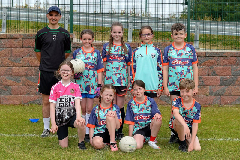 Young footballers pictured Doire Trasnas  Cúl Camp held at Corrody Road, earlier this week. (Photo: George Sweeney). DER2129GS - 017