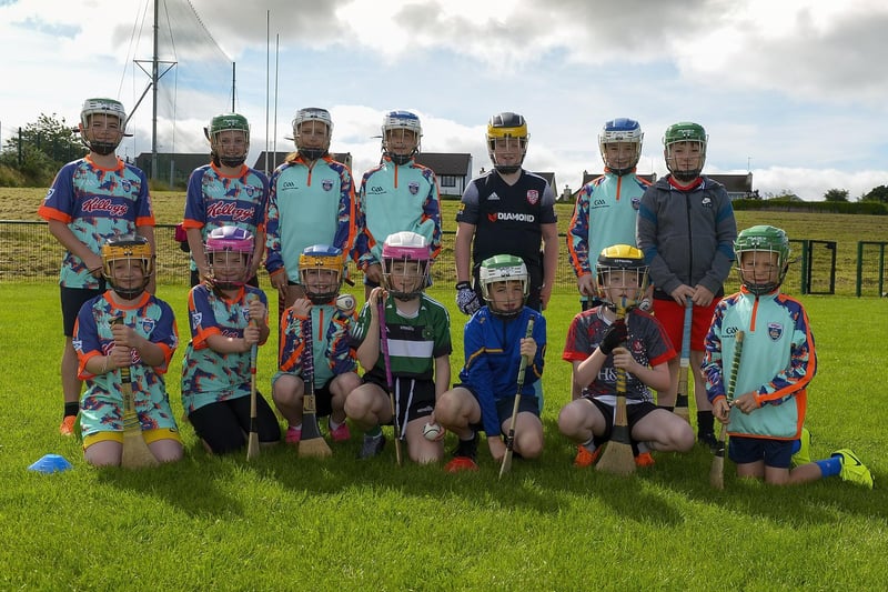 Boys and girls pictured at the recent Cul Camp at Na Magha Hurling Club. DER2128GS - 032
