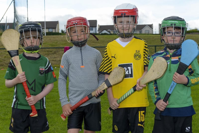 Some of the young hurlers who attended the recent Cul Camp at Na Magha Hurling Club. DER2128GS - 030