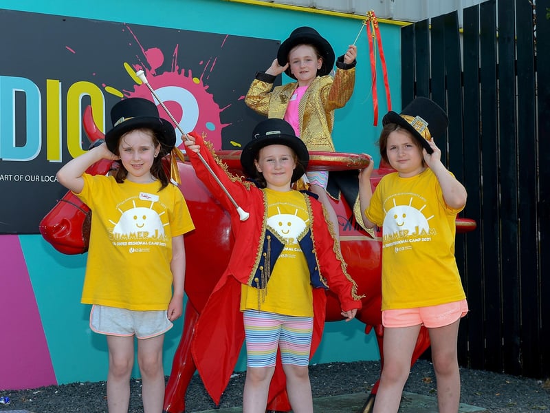 Katelynn, Nell, Elsie and Lucia took part in the recent The Greatest Showman themed summer camp at the Studio 2 Youth & Community Arts Centre in Skeoge. Photos: George Sweeney. DER2129GS - 072