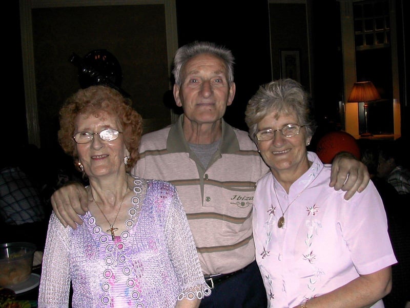 Paddy Lynch celebrates with friends.