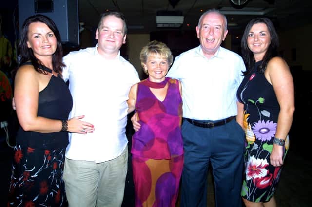 Peter McGowan enjoying his night out with family.