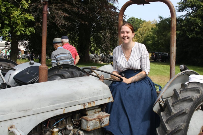 Danna Hurran from Plumbridge and her Massey at Friends of Ferguson Heritage NI day which was held at Ulster Folk and Transport Museums at Cultra last weekend. Picture: Darryl Armitage