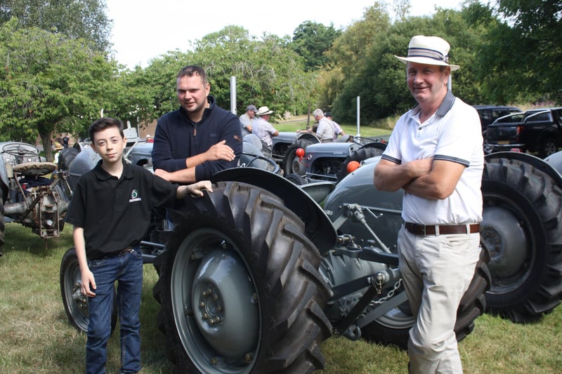 Bryan McElroy, Dromore, Co Down, Zach Aicken, Dromore, and Lester Aicken, Dromore, at the Friends of Ferguson Heritage NI day which was held at Ulster Folk and Transport Museums at Cultra last weekend. Picture: Darryl Armitage