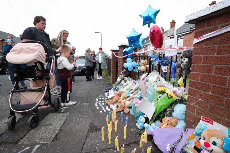 Families from all over Belfast and other parts of Northern Ireland have visited the area to pay their respects.
