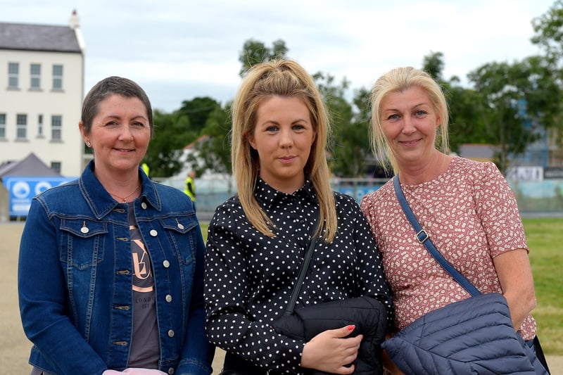 Barbara, Tricia and Catherine from Quigley’s Point were at the Boyzlife concert in Ebrington Square on Sunday evening last. DER2131GS – 030