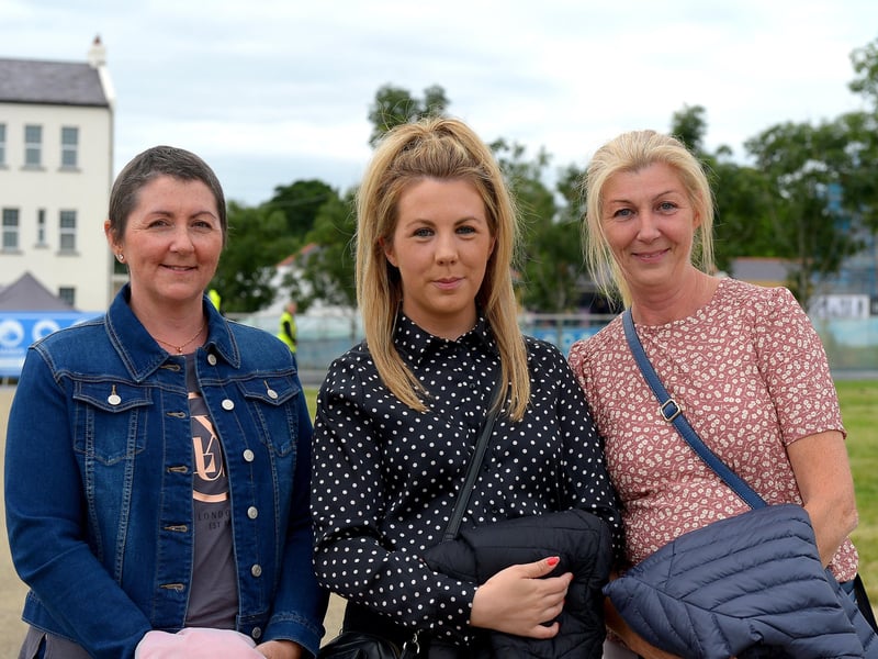 Barbara, Tricia and Catherine from Quigley’s Point were at the Boyzlife concert in Ebrington Square on Sunday evening last. DER2131GS – 030