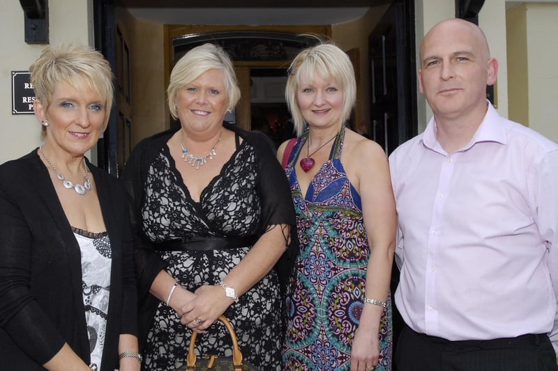 Diane Cairns, Catherine Dougherty, Carol Donnell and Glenn Donnell were pictured at the Faughan Valley High School 30 year reunion in the Belfray Country Inn on Friday night. LS24-144KM10