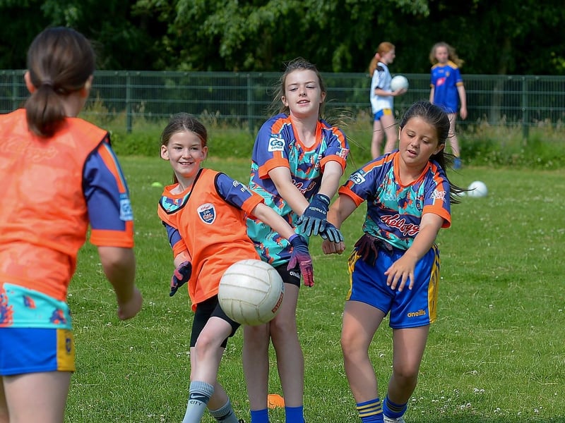 Young footballers in action during the recent Brian Ogs Cúl Camp at Páirc Brid. (Photos: George Sweeney). DER2129GS - 056