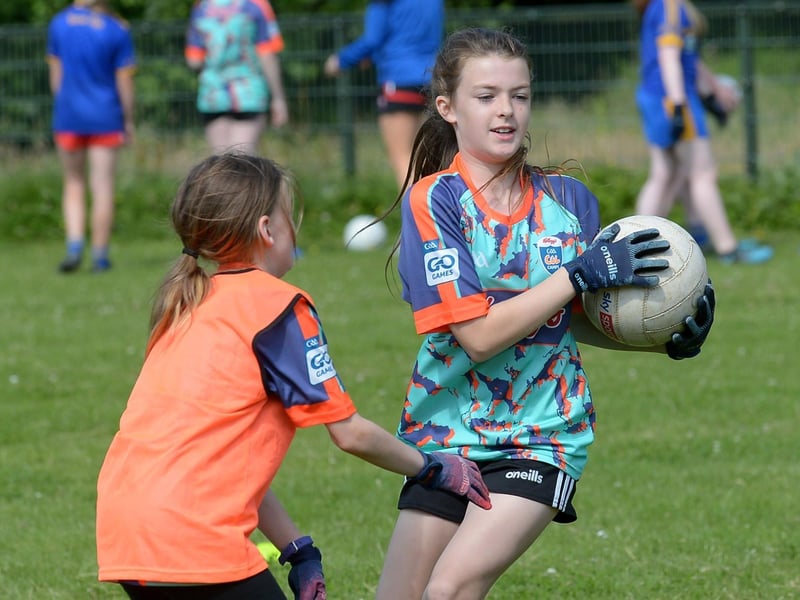 Football action during the recent Brian Ogs Cúl Camp at Páirc Brid. DER2129GS - 057