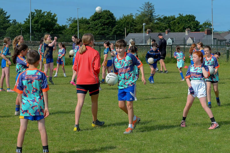 Football training underway at the recent Brian Ogs Cúl Camp at Páirc Brid. (Photos: George Sweeney). DER2129GS - 052