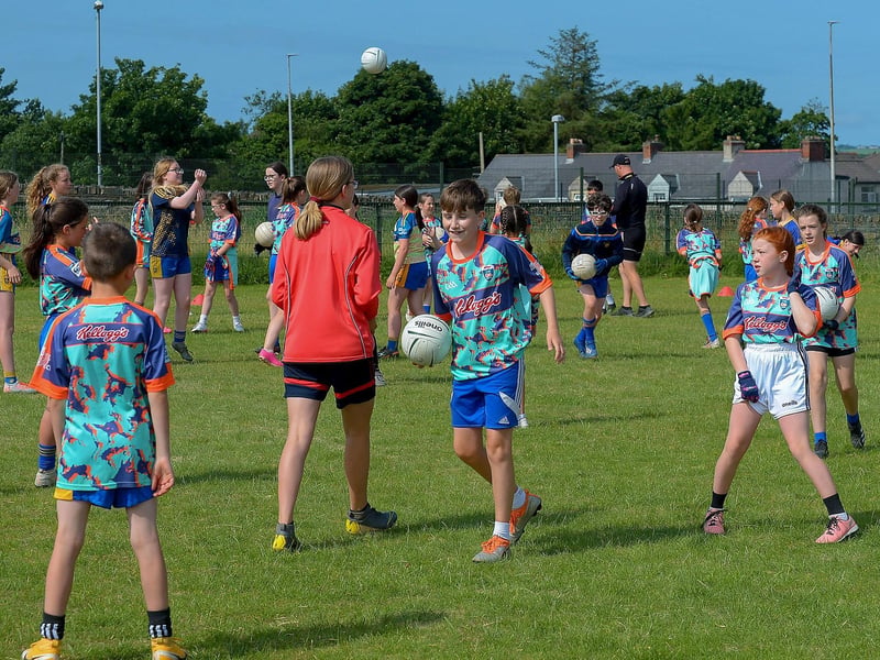 Football training underway at the recent Brian Ogs Cúl Camp at Páirc Brid. (Photos: George Sweeney). DER2129GS - 052