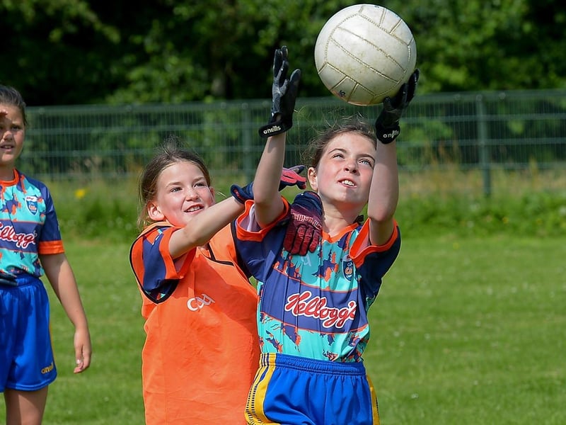 Football action during the recent Brian Ogs Cúl Camp at Páirc Brid. DER2129GS - 055