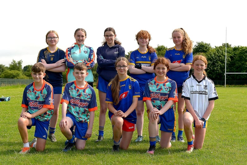 Boys and girls who took part in the recent Brian Ogs Cúl Camp at Páirc Brid. DER2129GS - 049