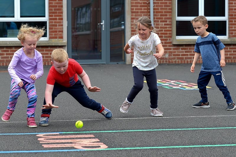 Action during a cricket match at the recent children’s sports camp at Broadbridge Primary School. DER2130GS - 052 (Picture by George Sweeney)