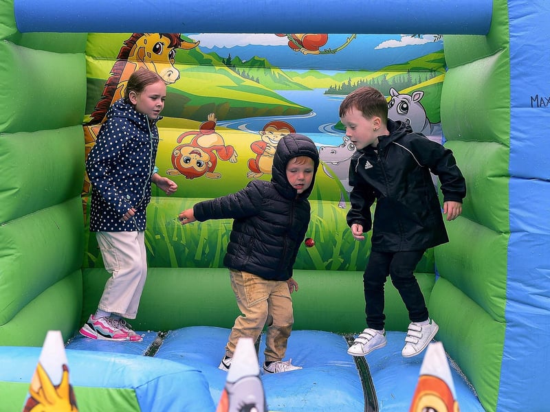 Bouncing around at the Family Funday held in the Gasyard Centre on Sunday afternoon last. DER2132GS – 004