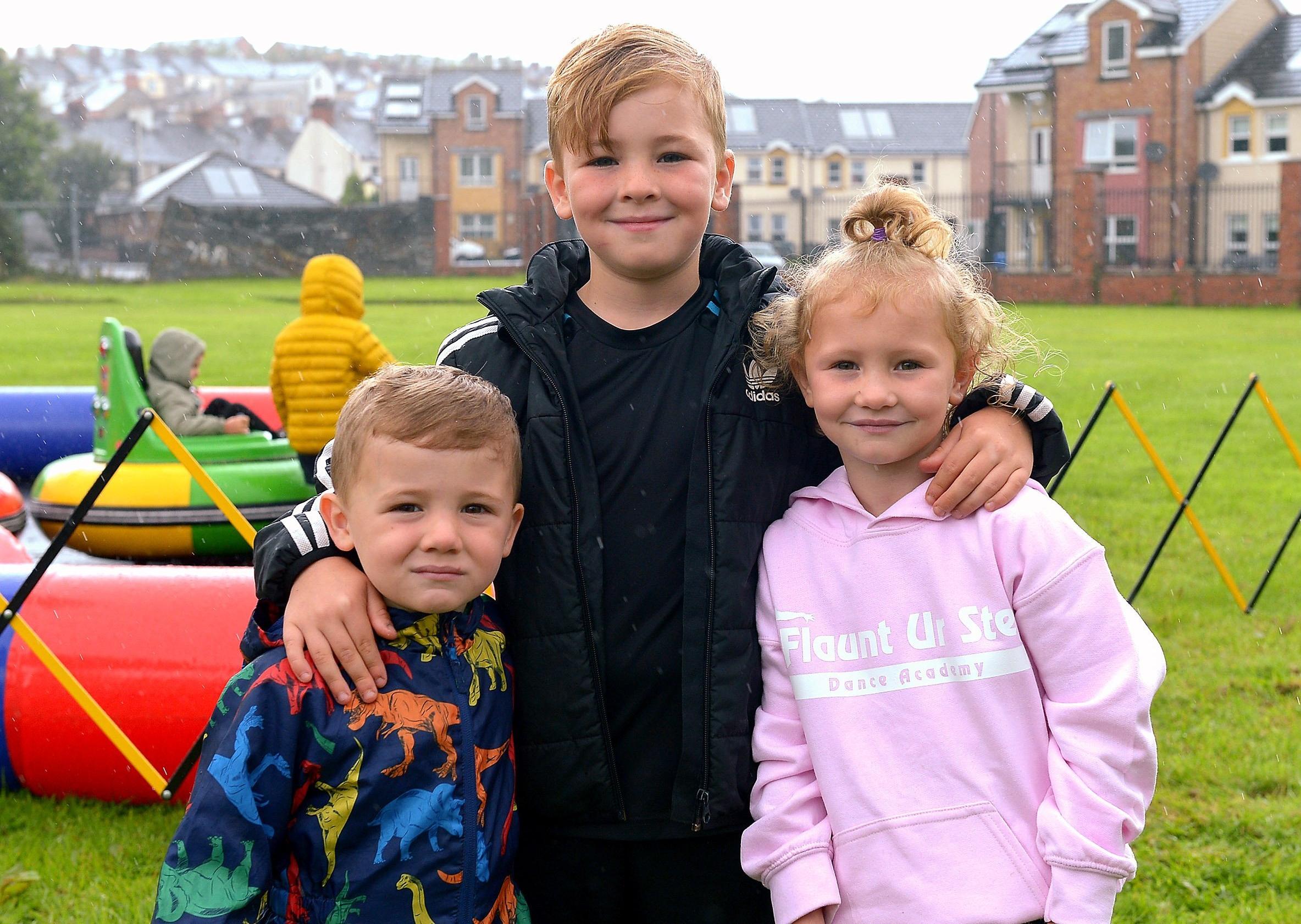 Siblings Darragh, Cormac and Fianaid Donnelly were at the Family Funday held in the Gasyard Centre on Sunday afternoon last. DER2132GS – 007