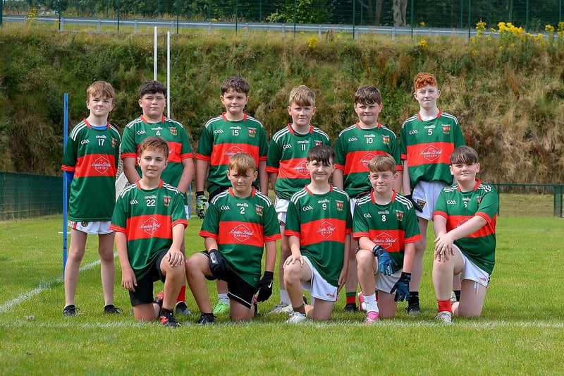 The Slaughtmanus squad which took part in the John McChrystal Memorial Under 13 Cup at Doire Trasna on Saturday last. Photo: George Sweeney. DER2121GS – 113
