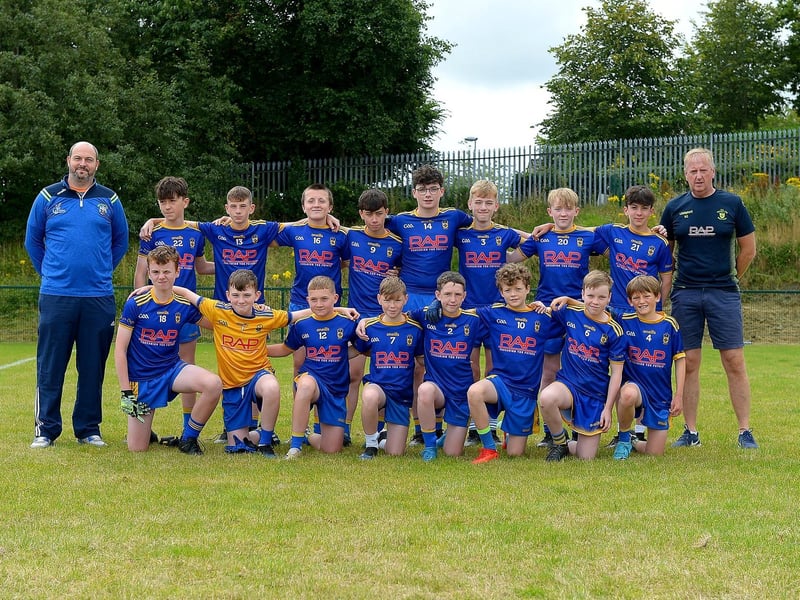 Steelstown Brian Ogs who won the Shield Final at the John McChrystal Under 13 tournament at Doire Trasna on Saturday. Photo: George Sweeney. DER2121GS – 105
