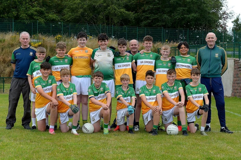 Buncrana, runners-up in the John McChrystal Under 13 Cup Final at Doire Trasna on Saturday last. Photo: George Sweeney. DER2121GS – 104