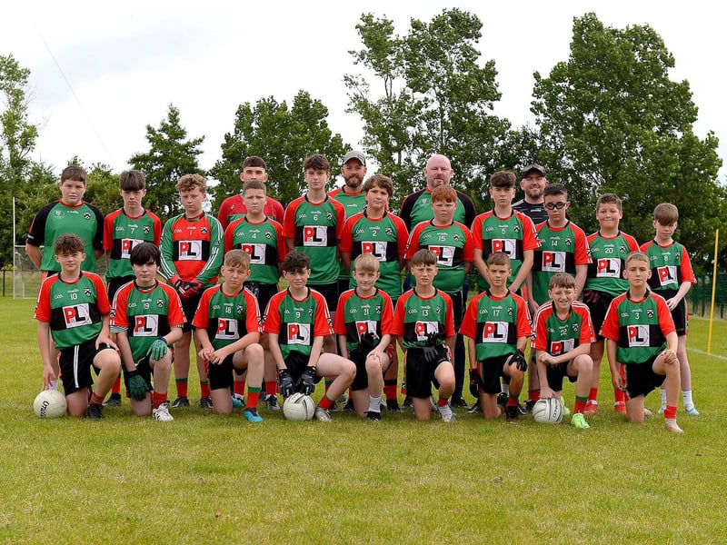 The Doire Trasna squad which won the John McChrystal Memorial Under 13 Cup on Saturday last. Photo: George Sweeney. DER2121GS – 106