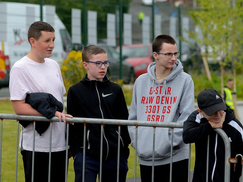 Some of the spectators at the Thunder Action Sports event held at St Mary’s Youth Club on Sunday afternoon last. DER2133GS – 008