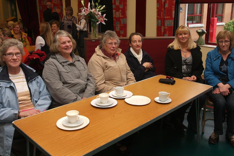 Attending the Drumahoe PS coffee morning are (from left), Margaret Watson, Betty Lynch, Grace Reilly, Jackie Nutt, Gale Caldwell and Sylvia Watson. INLS 4610-523MT.