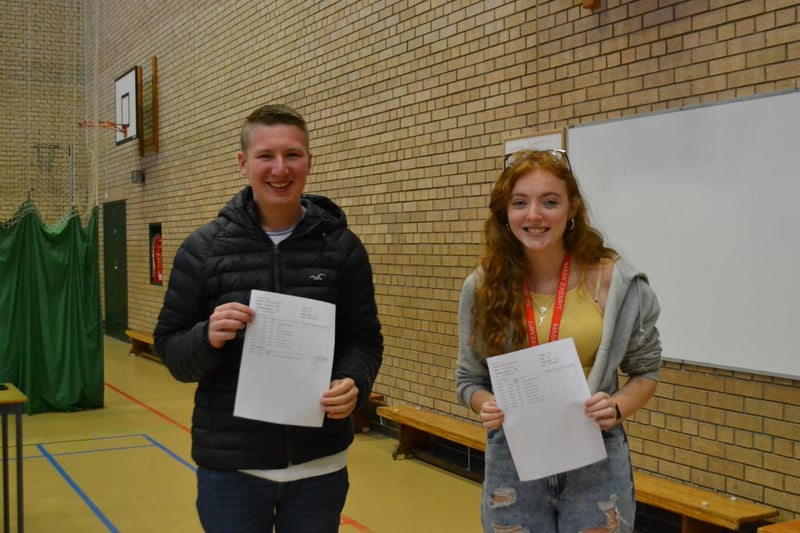 Laurelhill pupils, Dylan Lilburn and Abi Reynolds, who achieved 18 A Star to C grades between them