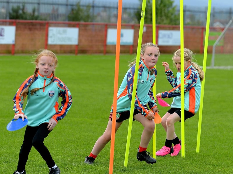 Fitness training at the Cúl Camp held recently at Sean Dolans GAC. DER2121GS – 074