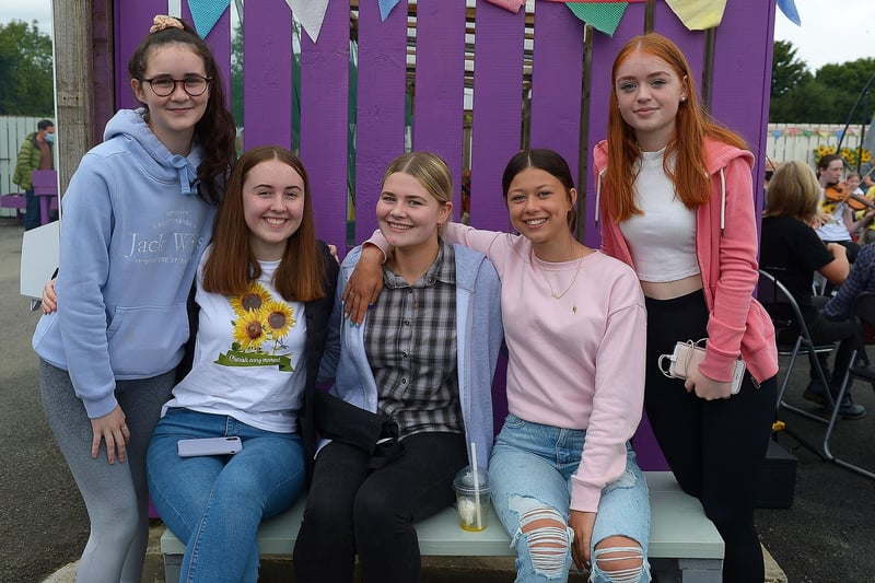 Friends Rebecca, Eve, Orlaith, Lea and Natasha were at the Family HOPE Day held at the Mullan HOPE Centre in Moville, on Sunday afternoon last. Photos: George Sweeney. DER2134GS – 013